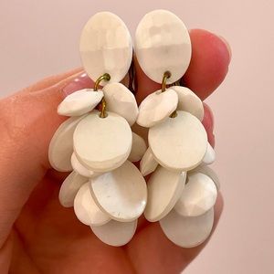 Vintage Lucite Plastic Election Team USA Western Patriotic Chandelier Earrings